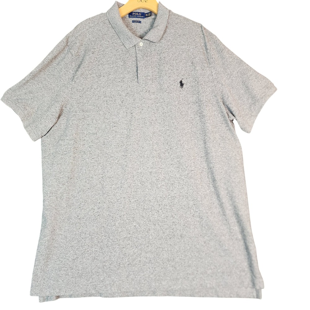 Polo Ralph‎ Lauren Mens XXL Grey Heathered Cotton Classic Fit Polo Shirt 3657